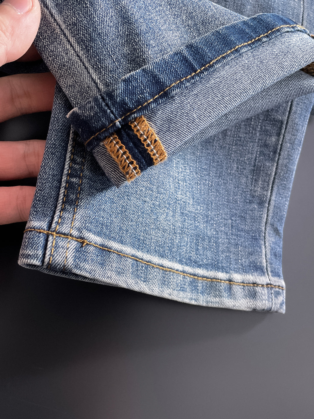 Fend Denim Jeans with Vintage Wash and Embroidered Details