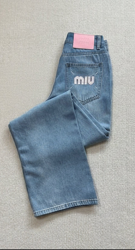 Wide-Leg Denim Jeans MM