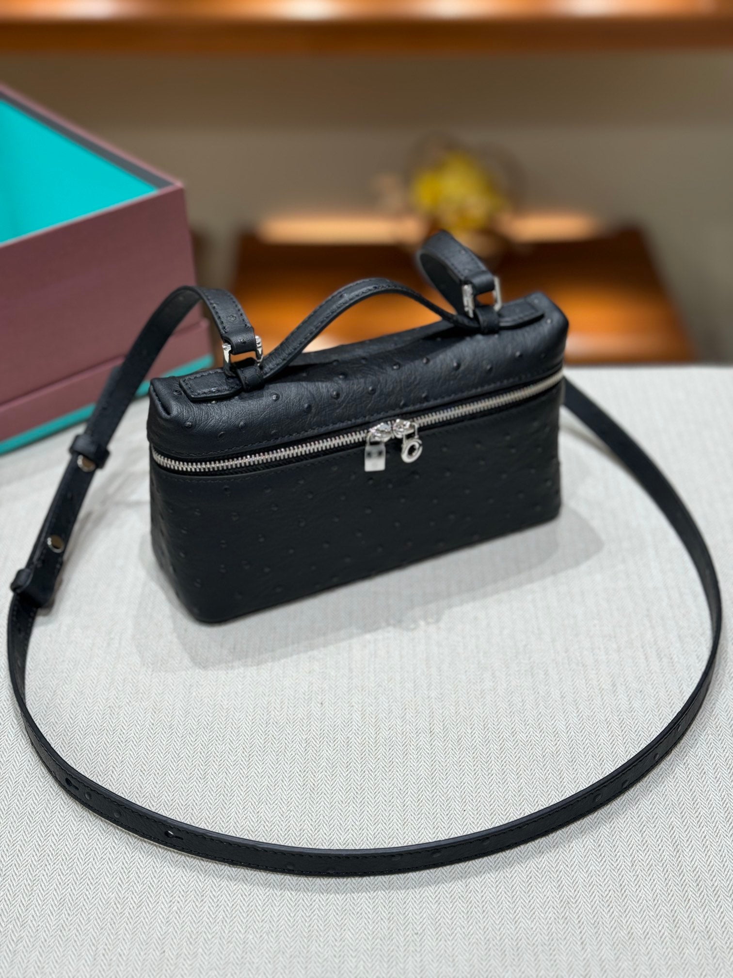 Loro Ostrich Leather Clutch 19