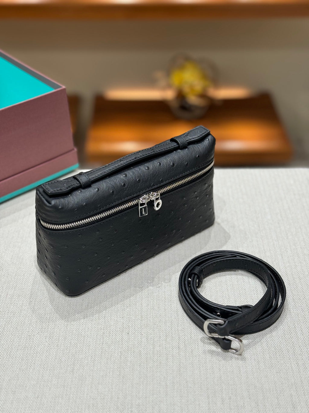 Loro Ostrich Leather Clutch 19