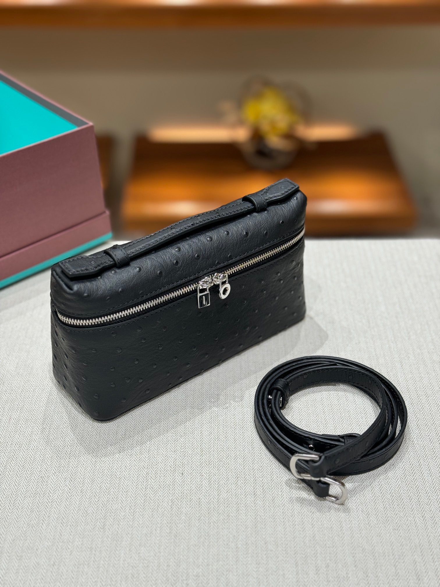 Loro Ostrich Leather Clutch 19