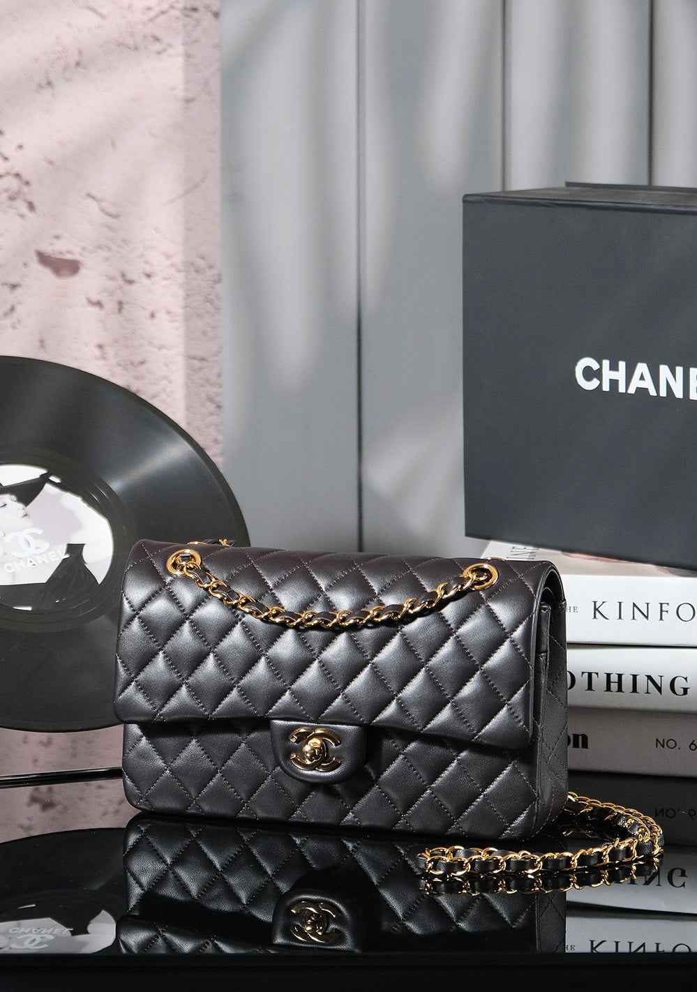 Classic Double Flap Bag – Black (20cm / 25cm)