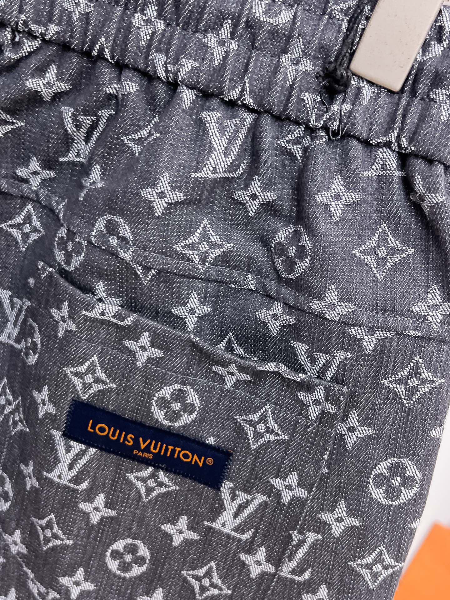Grey Monogram Zip-Pocket Shorts