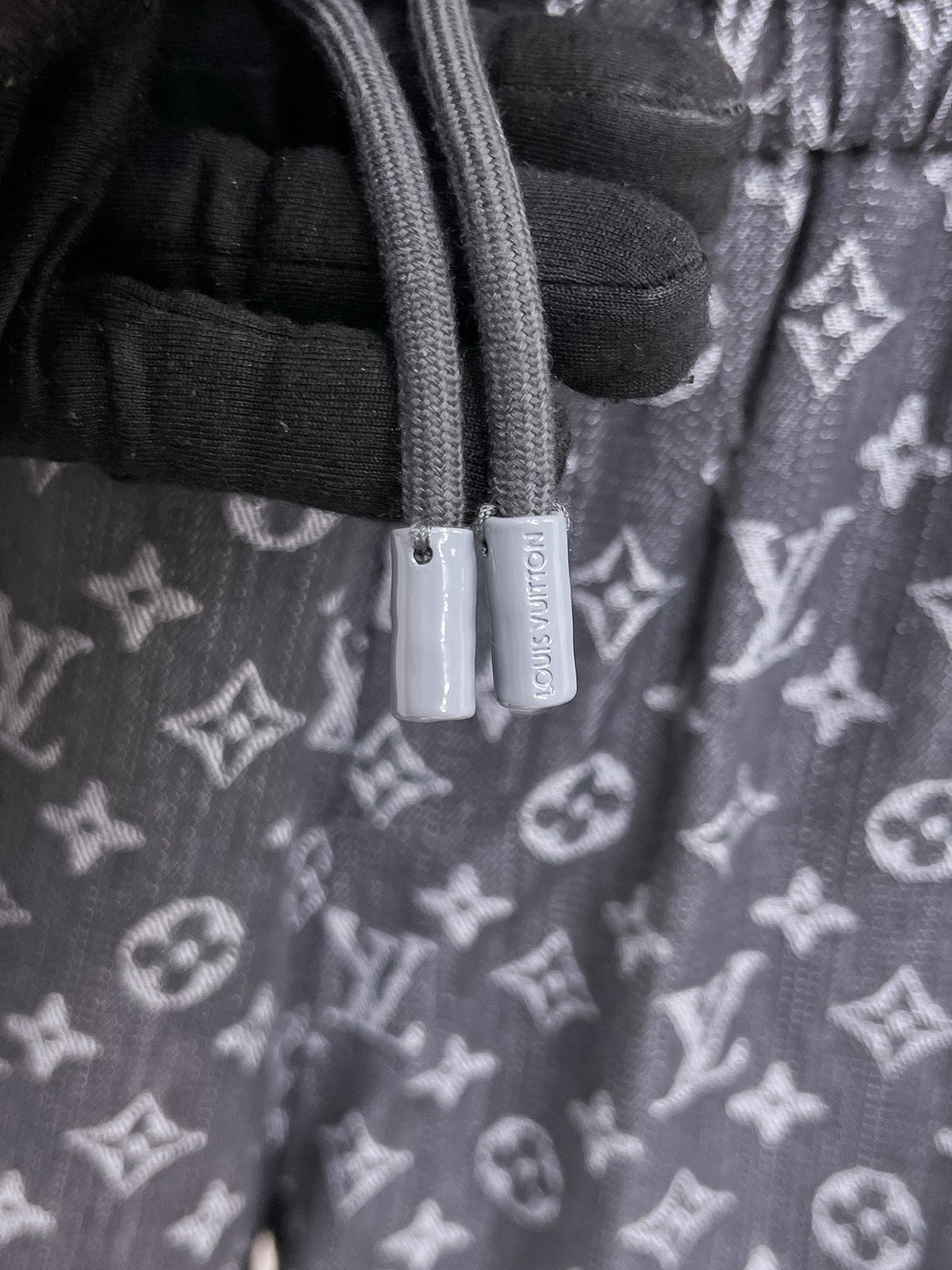Grey Monogram Zip-Pocket Shorts