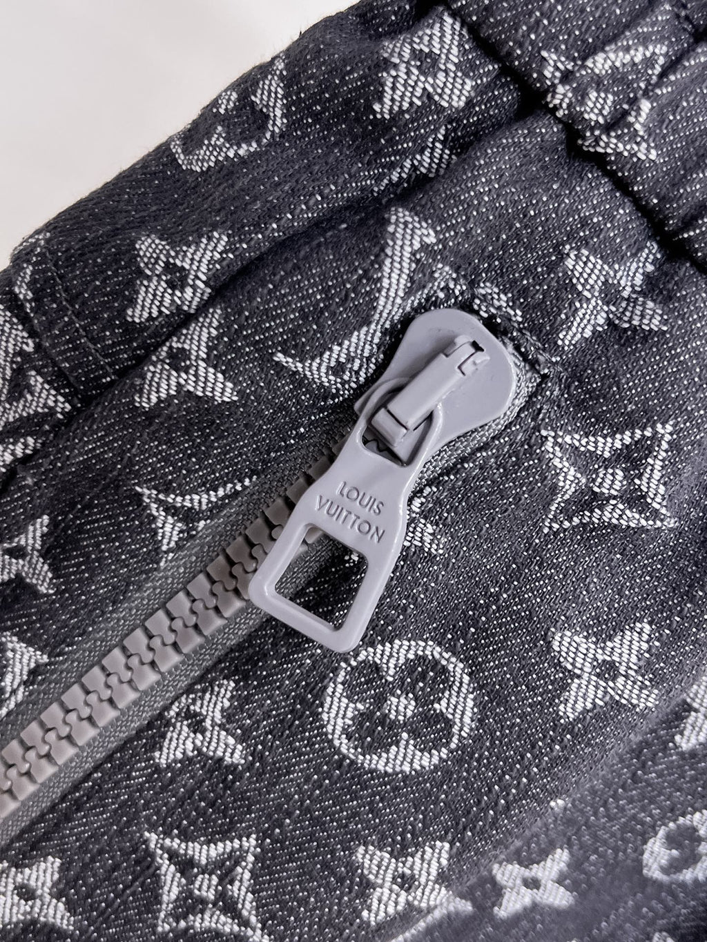 Grey Monogram Zip-Pocket Shorts