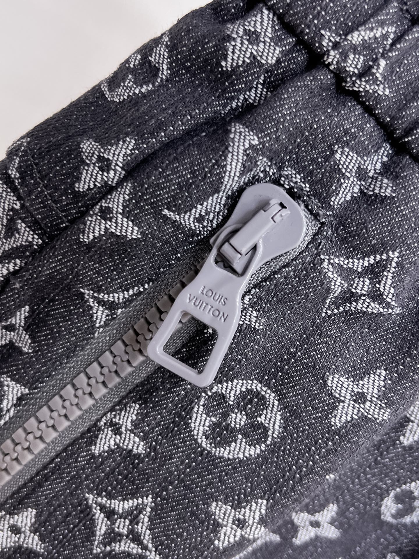 Grey Monogram Zip-Pocket Shorts