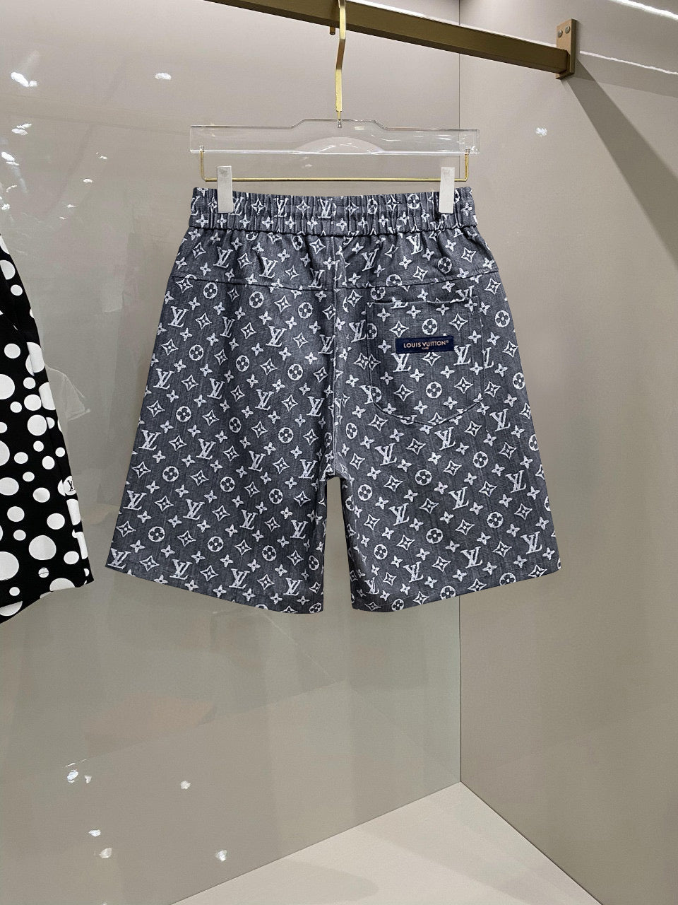 Grey Monogram Zip-Pocket Shorts