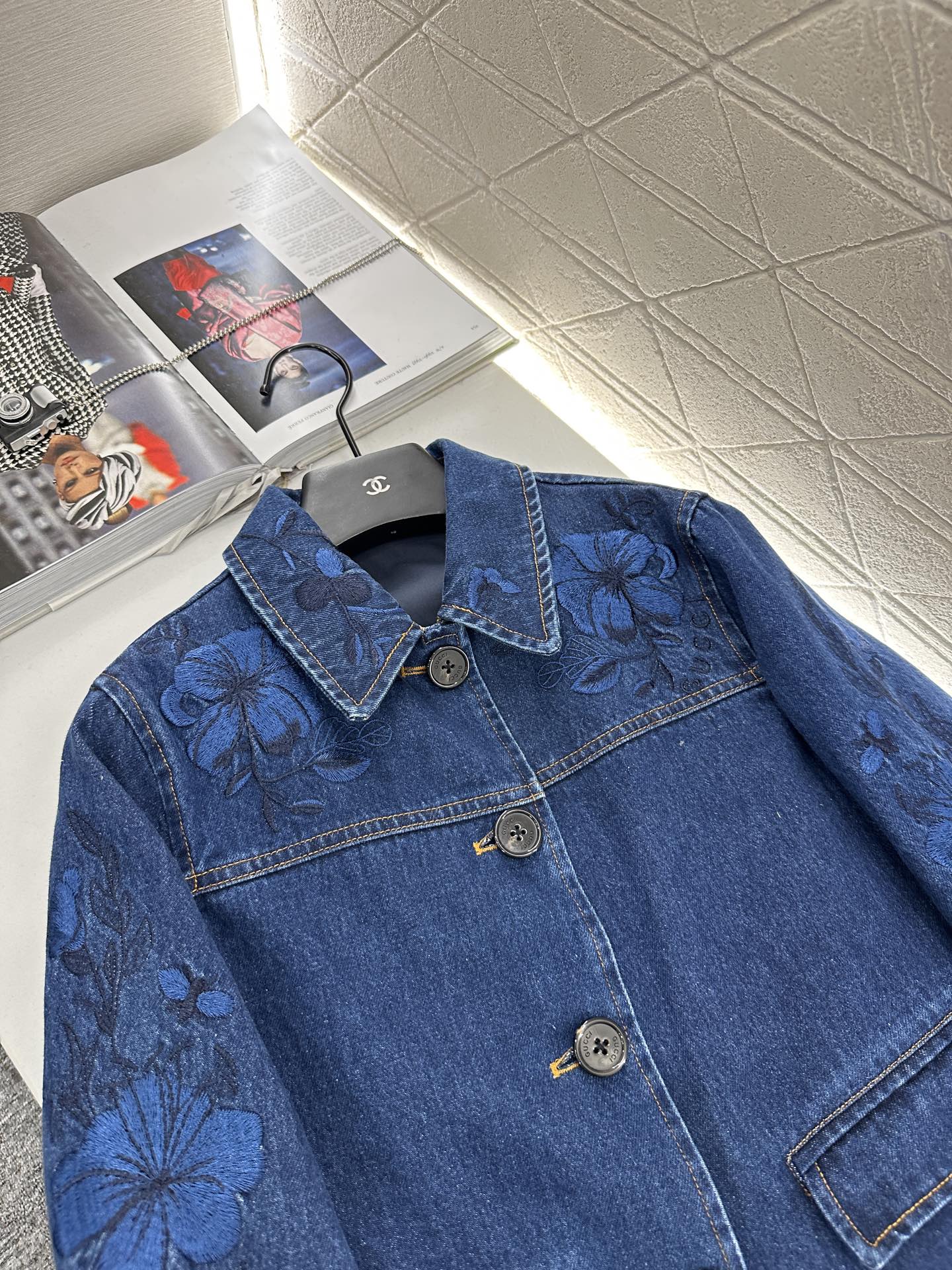 Chann Floral Embroidered Denim Mini Dress
